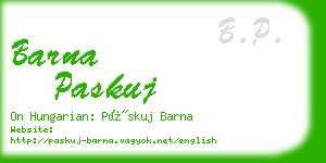 barna paskuj business card